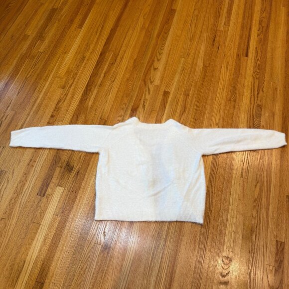 Shein Womens White Cardigan Sweater With Leopard Print Buttons V-Neck Size Large - Picture 6 of 6